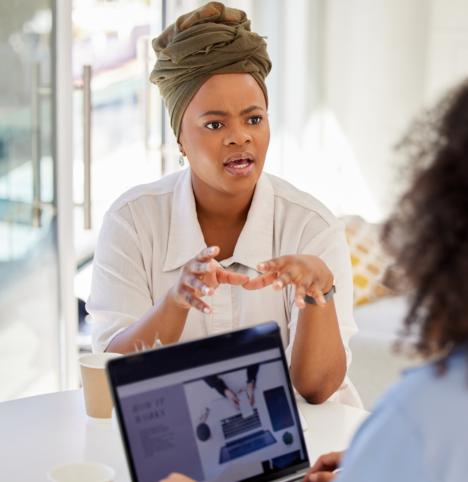 Coaching, Mentor and Business Woman Talking to Employee in Marketing, Interview and Consulting Office Building. Manager, Coach and Black Woman Working with Colleague in Vision, Innovation and Leader